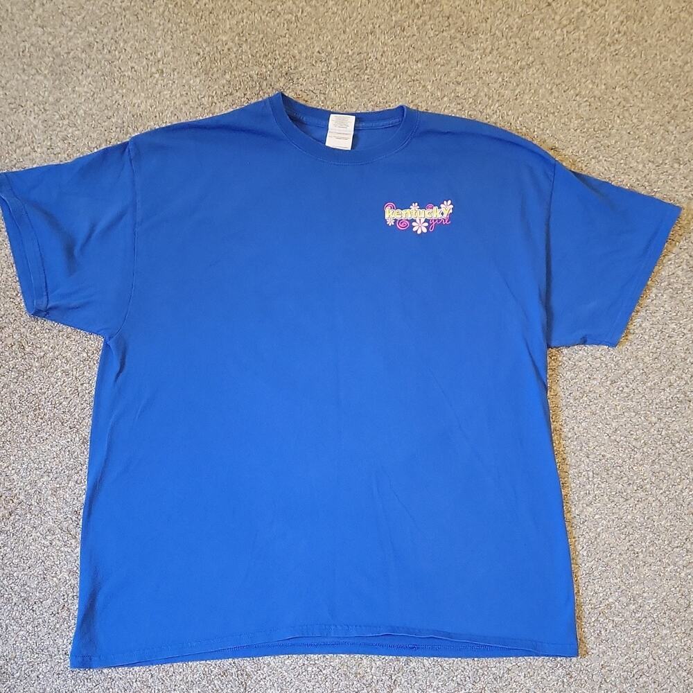 Gildan Women's XL Blue Flip Flop Graphic T-Shirt 100% Cotton Crew Neck